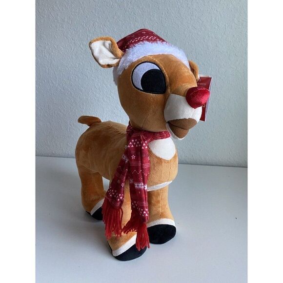 Rudolph The Red Nose Reindeer Holiday Door Greeter Plush 21" Lighted Stand Alone - Picture 6 of 11
